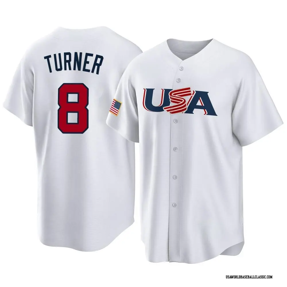 Men's Trea Turner USA Baseball Replica White 2023 World Baseball